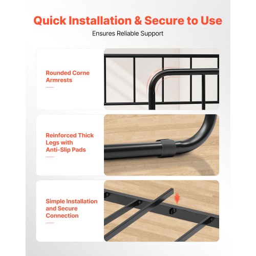 Dagbädd i full storlek med metallram, utdragbar säng och metallribbor