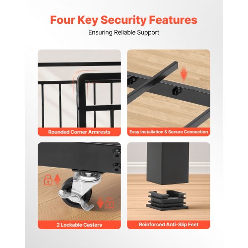 Metal daybed with double bed, pull-out bed and charging station