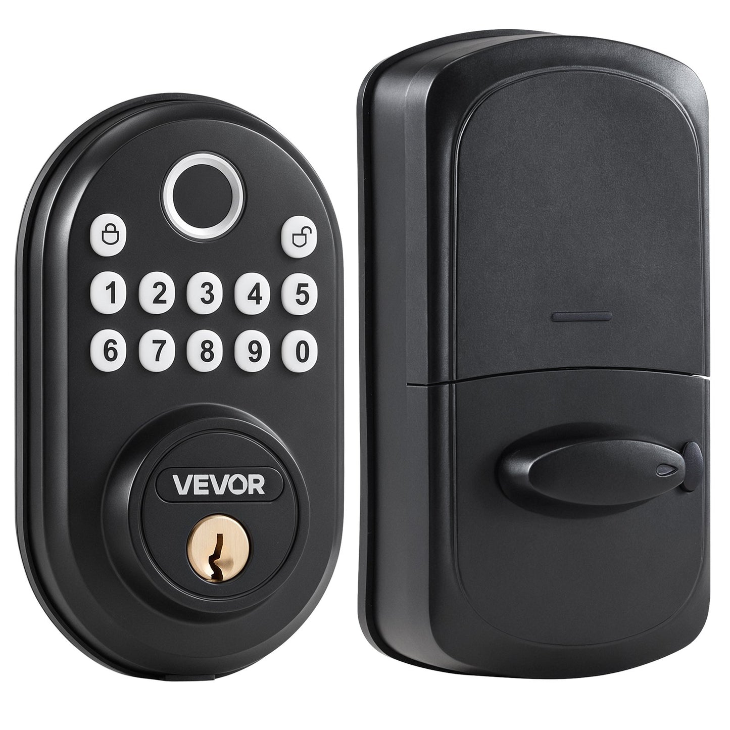 Fingerprint Door Lock, with Fingerprint/Keypad Code/Key, One-Time and Anti-Peeking Password, Silent Mode, Constant Unlock Mode, Aluminum Alloy Panel, Electronic Keypad Deadbolt for Entry Doors