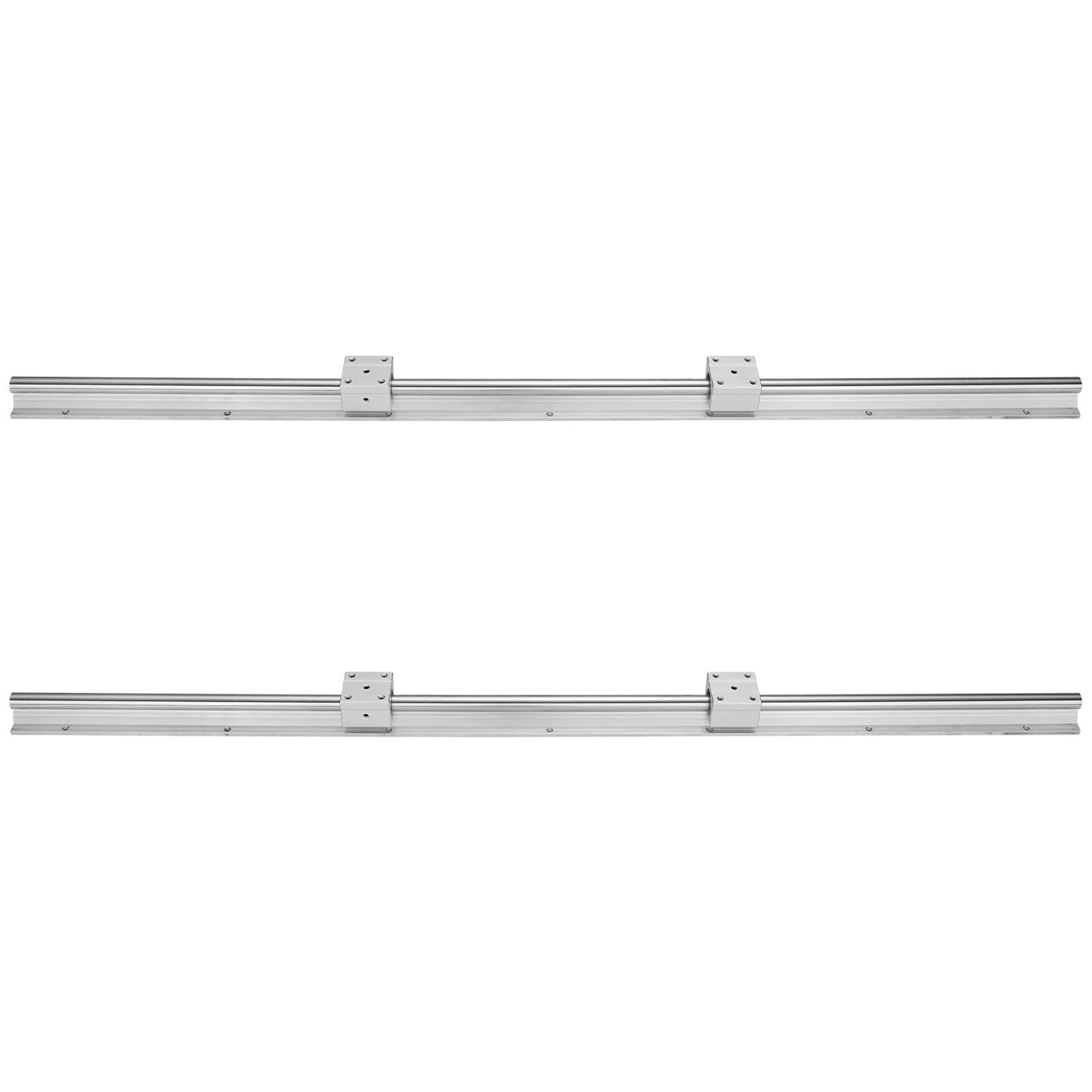 Linear Guide Rail Set, SBR20 1000mm, 2 PCS 39.4 in/1000 mm SBR20 Guide Rails and 4 PCS SBR20UU Slide Blocks, Linear Rails and Bearings Kit for Automated Machines DIY Project CNC Router Machines