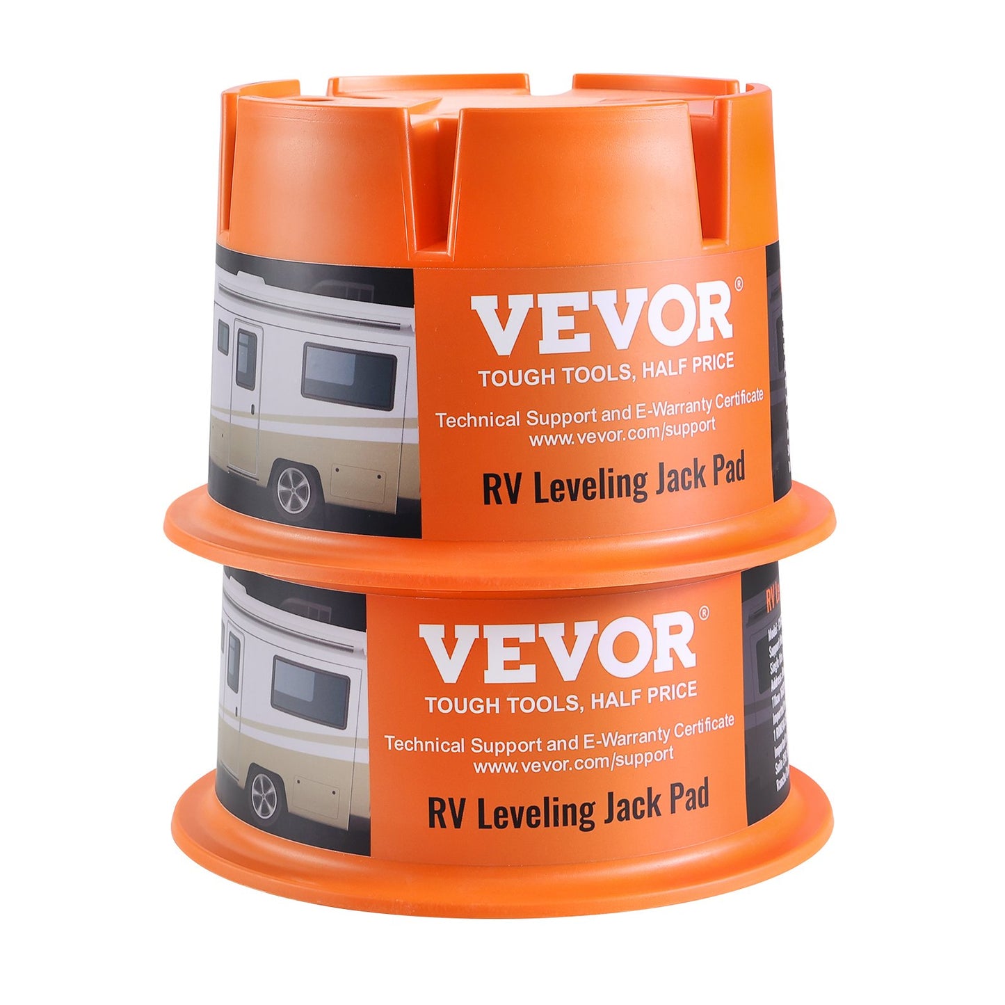 Anhänger-Wagenheberblock, 2000 lbs Kapazität pro Wohnmobil-Nivellierblock, hochwertige Stabilisierungsblöcke aus Polypropylen für Wohnmobile, Wohnmobil-Reisezubehör für alle Hochleistungswagenheber, Pfosten, Füße, Sattelkupplungen, 2er-Pack