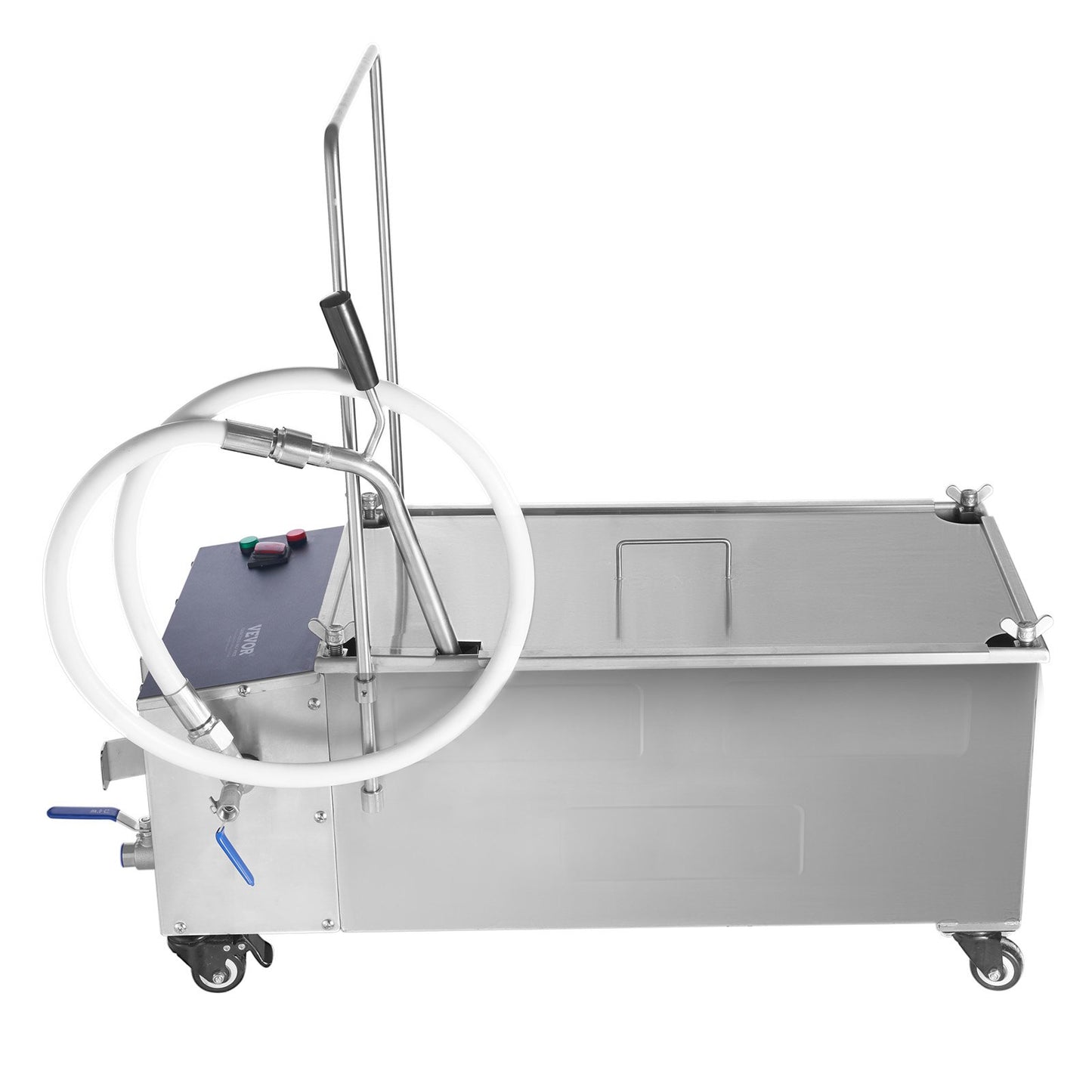 Portable Oil Filtering Unit, 55L Tank, 10 L/min Filtering Speed, Equipped with Casters and Oil Hose, Ideal for Fast Food Venues