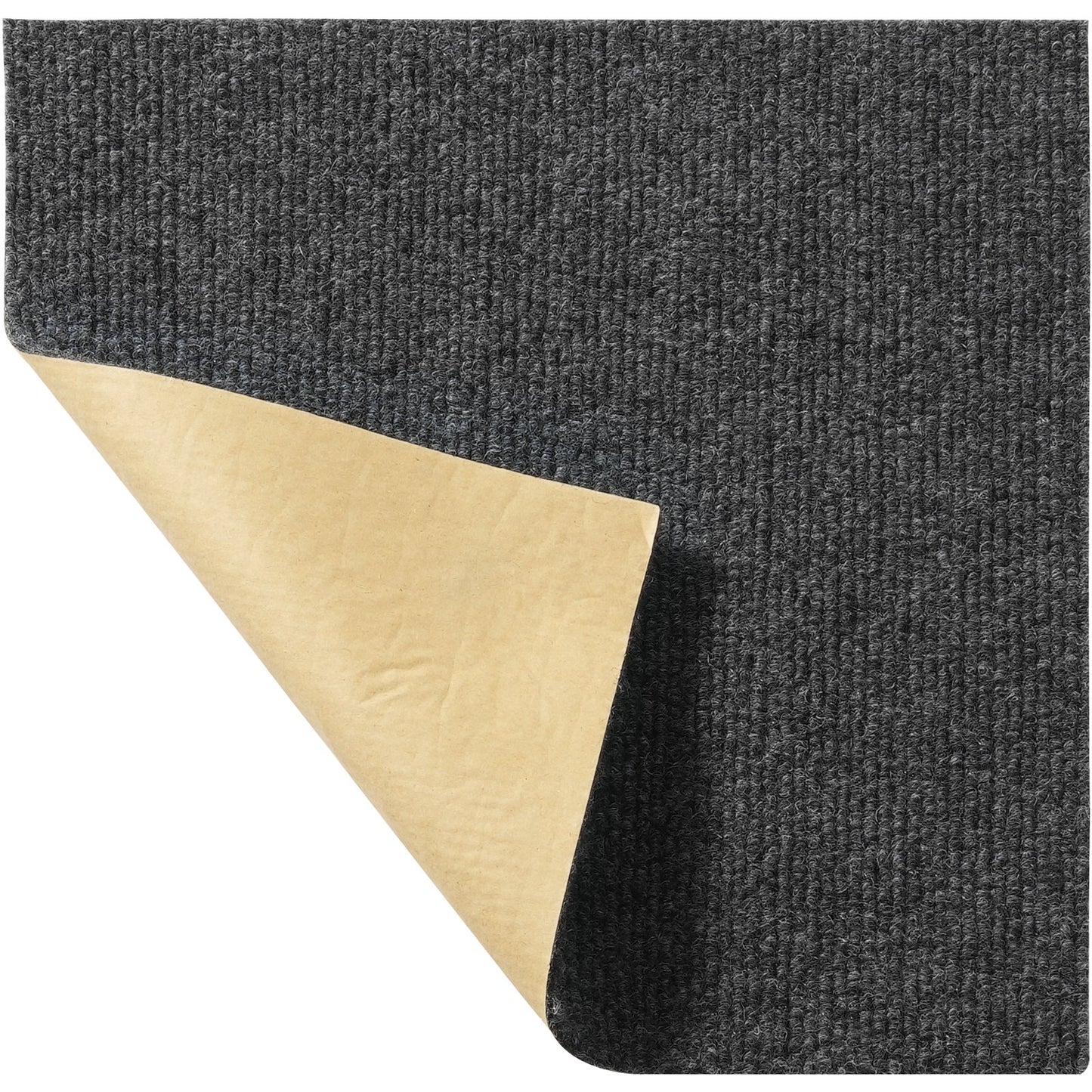 Teppichfliesen zum Abziehen und Aufkleben, 30,5 x 30,5 cm große Quadrate, selbstklebende Teppichbodenfliesen, weich gepolsterte Teppiche, einfache Installation zum Selbermachen für Schlafzimmer, Wohnzimmer, drinnen und draußen (12 Fliesen, dunkelgrau)