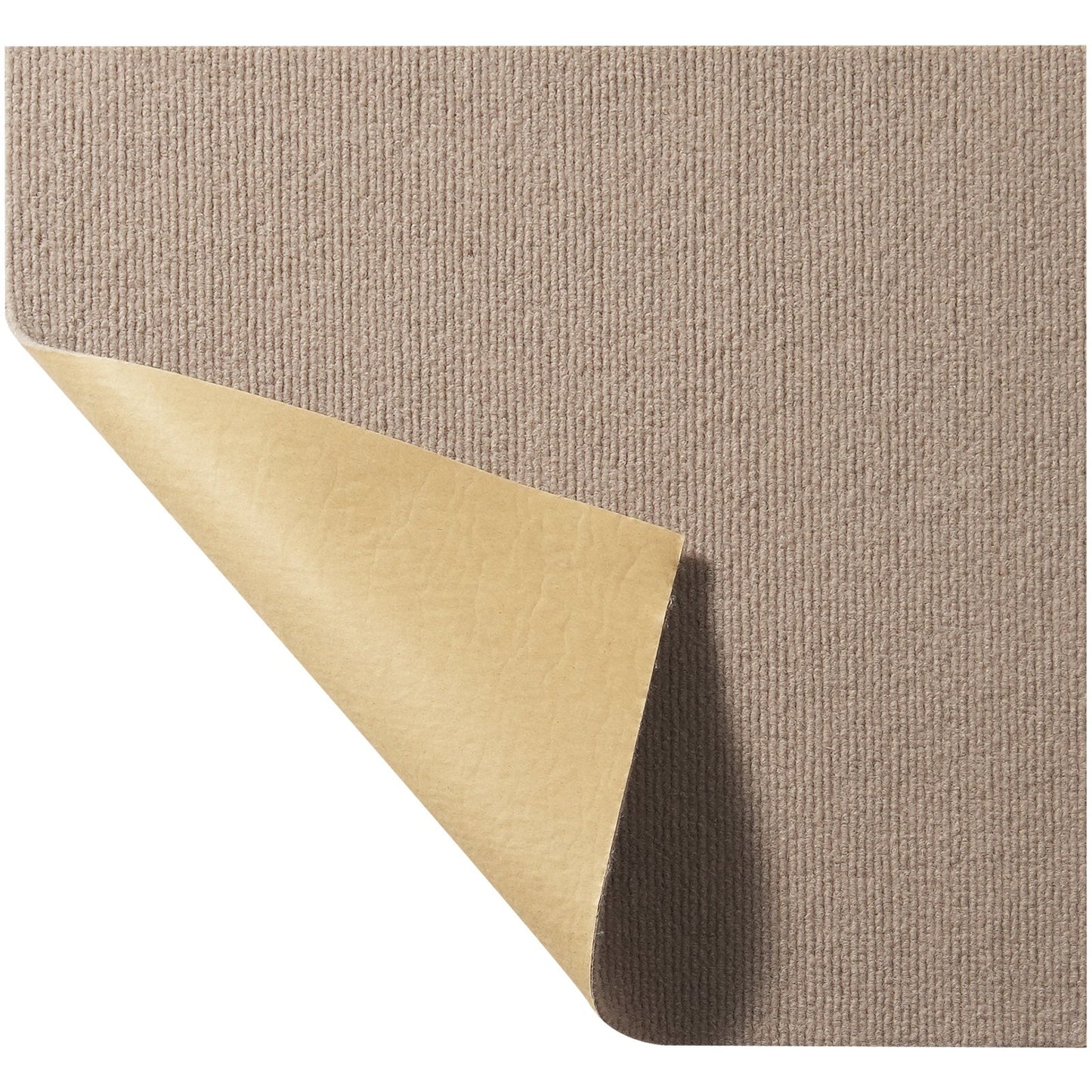 Teppichfliesen zum Abziehen und Aufkleben, 45,7 x 45,7 cm, quadratisch, selbstklebende Teppichbodenfliesen, weich gepolsterte Teppiche, einfache Installation zum Selbermachen für Schlafzimmer, Wohnzimmer, drinnen und draußen (10 Fliesen, hellbraun)
