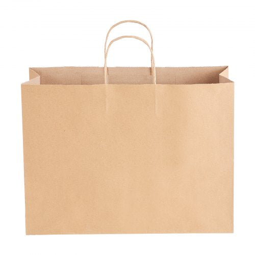 Kraft paper bags with handles 50 pcs 16x6x12 in party bag brown | EU