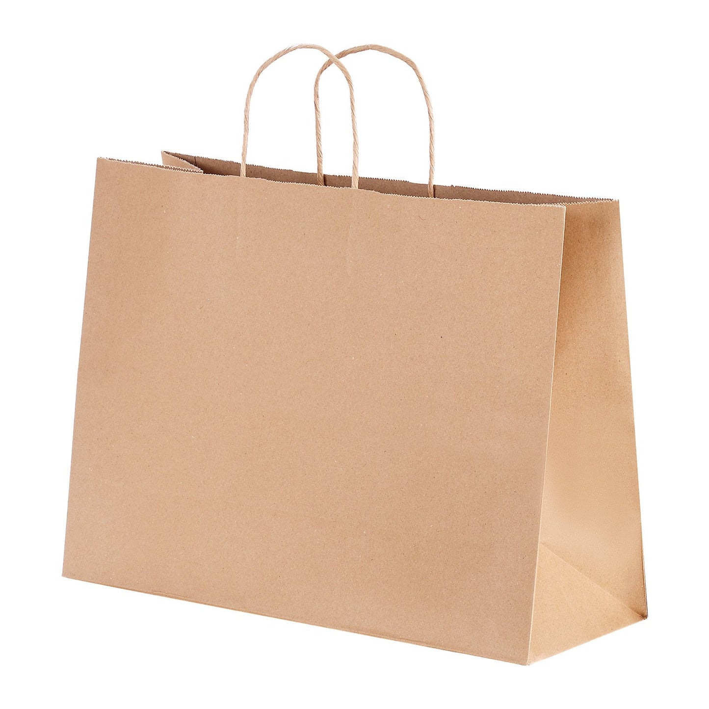 Kraft Paper Bags with Handles, 50Pcs 16 x 6 x 12 in, Large Paper Grocery Bags, Reusable & Recycled Brown Take-Out Sacks, Plain Party Bag Bulk for Birthday, Wedding, Business, Goody, Craft