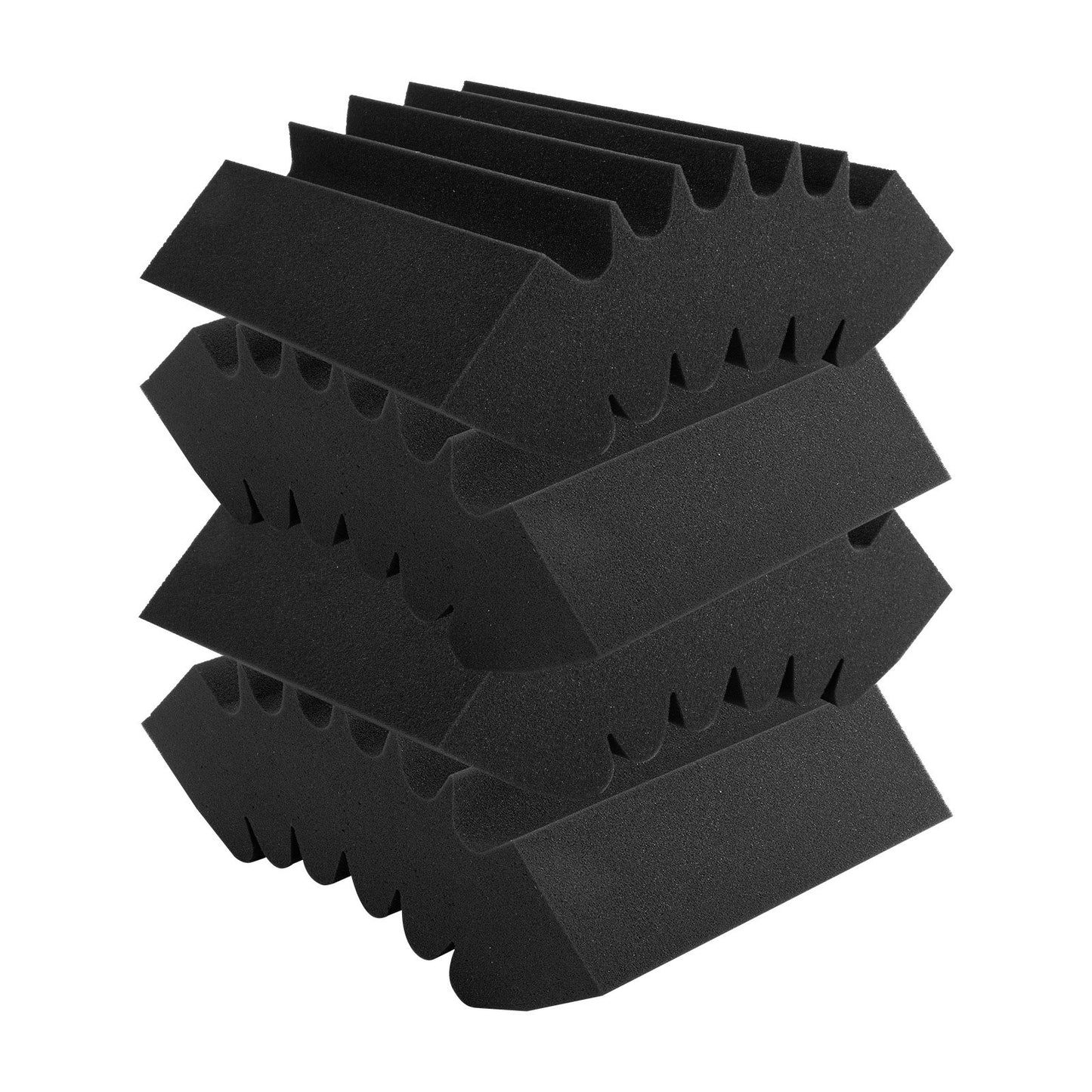 Akustikschaumplatten 4er-Pack 16,5 x 6,3 x 12 Zoll selbstklebend für Wanddecken