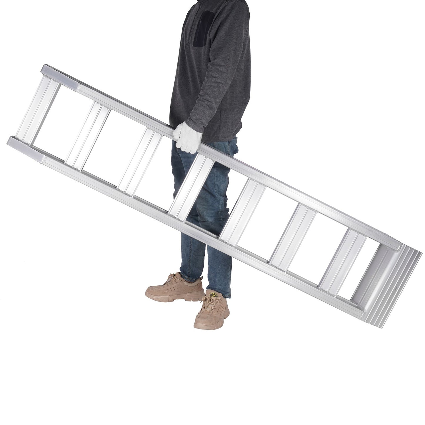 Aluminium-Rampen, 4000 kg, Hochleistungsrampen mit oberer Hakenhalterung, universelle Laderampe für Motorrad, Traktor, ATV/UTV, LKW, Rasenmäher, 183 cm L x 38 cm B, 2 Stück