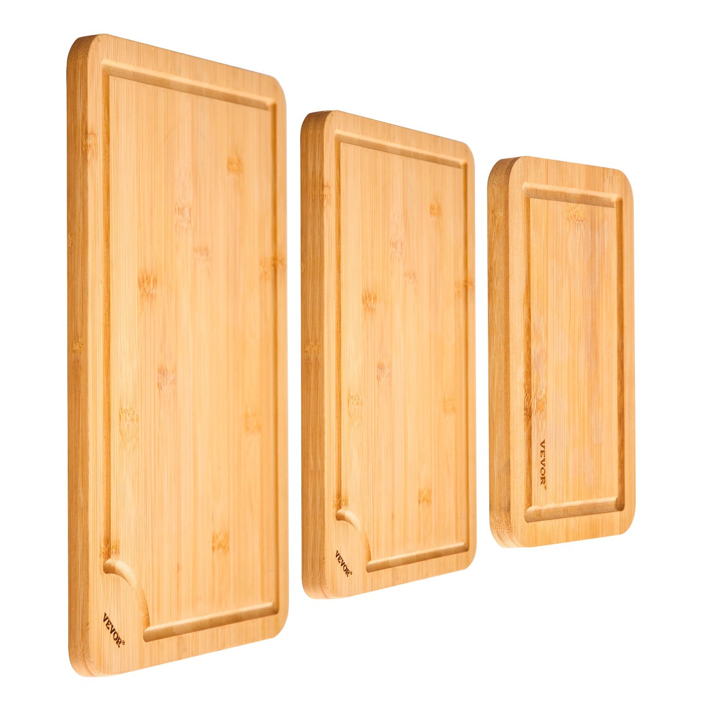 Cutting Board, 3 Pieces, Premium Versatile Bamboo Cutting Board with Food-Grade Oil and Juice Groove,Sturdy & Durable Chopping Board with Built-in Handle, Fit for Display, Chopping & Serving