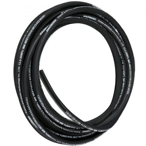 Hydraulic Hose 50 Feet Rubber Hydraulic Hoses with 2 High-Tensile Steel Wire Braid, Inner Diameter 1/2 Inch, 5000 PSI Max, Bulk Hydraulic Hose -40 °F to 250 °F, Hydraulic Oil Flexible Hose