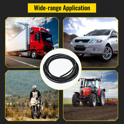 Hydraulic Hose 50 Feet Rubber Hydraulic Hoses with 2 High-Tensile Steel Wire Braid, Inner Diameter 1/2 Inch, 5000 PSI Max, Bulk Hydraulic Hose -40 °F to 250 °F, Hydraulic Oil Flexible Hose