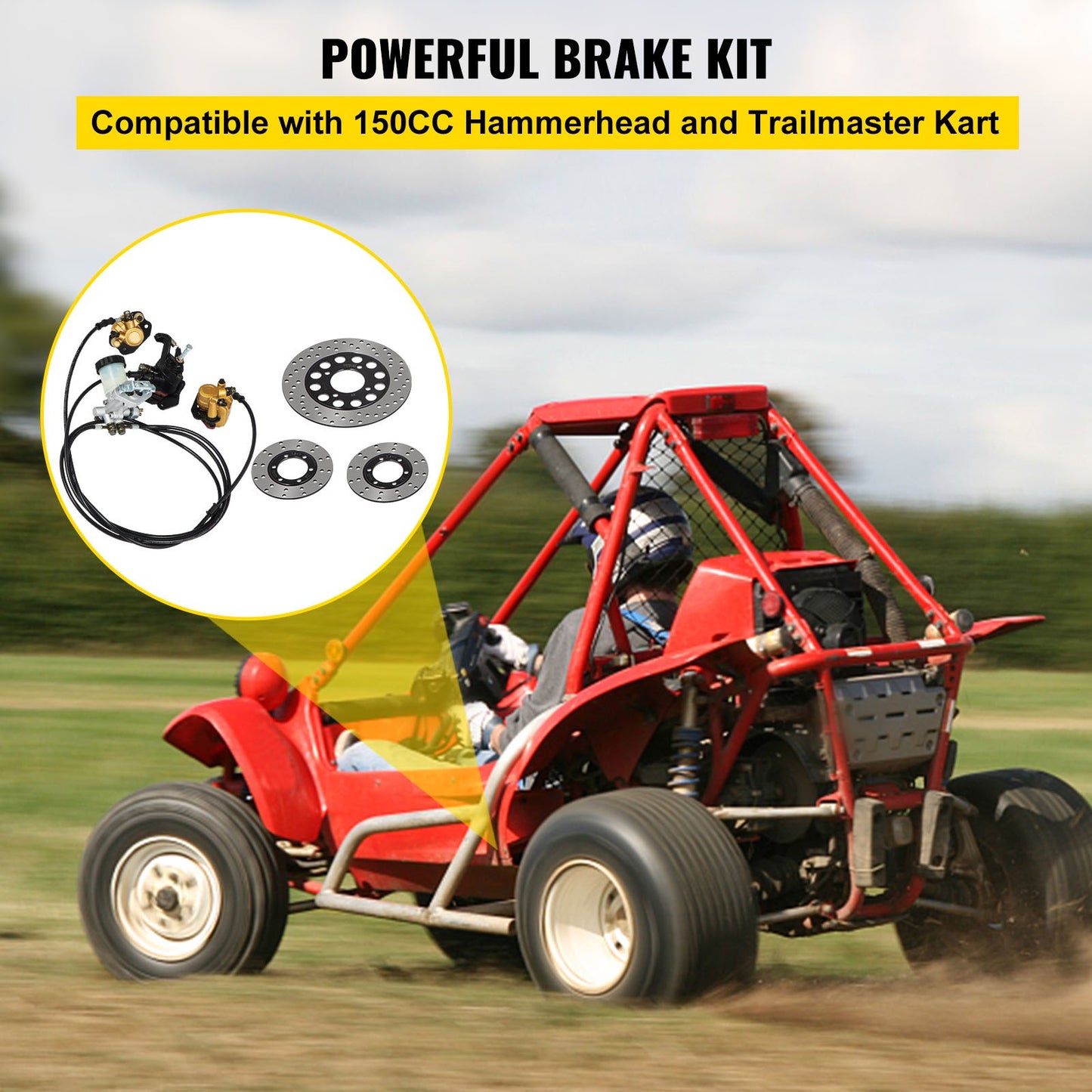 Complete Go-Kart Brake Master Cylinder Kit KD150BRKIT Go Kart