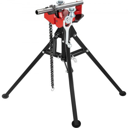 Tripod Pipe Chain Vise, 1/8\"-5\" Pipe Capacity, 36.4“ Length Chain Vise Stand with Portable Folding Steel Legs, for Grabbing, Supporting and Bending Pipes in Factory, Workshop and Home