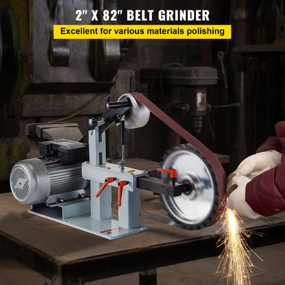 2Hk bandslipmaskin konstant hastighet 2 X 82 tums bandskivslipmaskin med 3 slipskivor 110V bänkslipmaskin 12 tums skiva och platt platt verktygsstöd för knivtillverkning