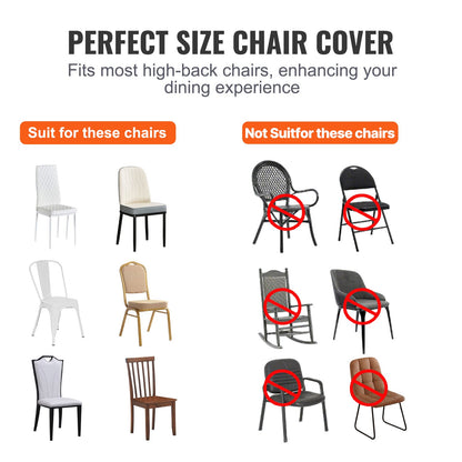 Stretch Spandex Folding Chair Covers, Universal Fitted Arched Front Cover, Removable Washable Protective Slipcovers, for Wedding, Holiday, Banquet, Party, Celebration, Dining (100PCS White)