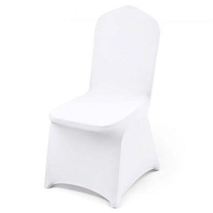 Stretch Spandex Folding Chair Covers, Universal Fitted Chair Cover, Removable Washable Protective Slipcovers, for Wedding, Holiday, Banquet, Party, Celebration, Dining (100PCS White)