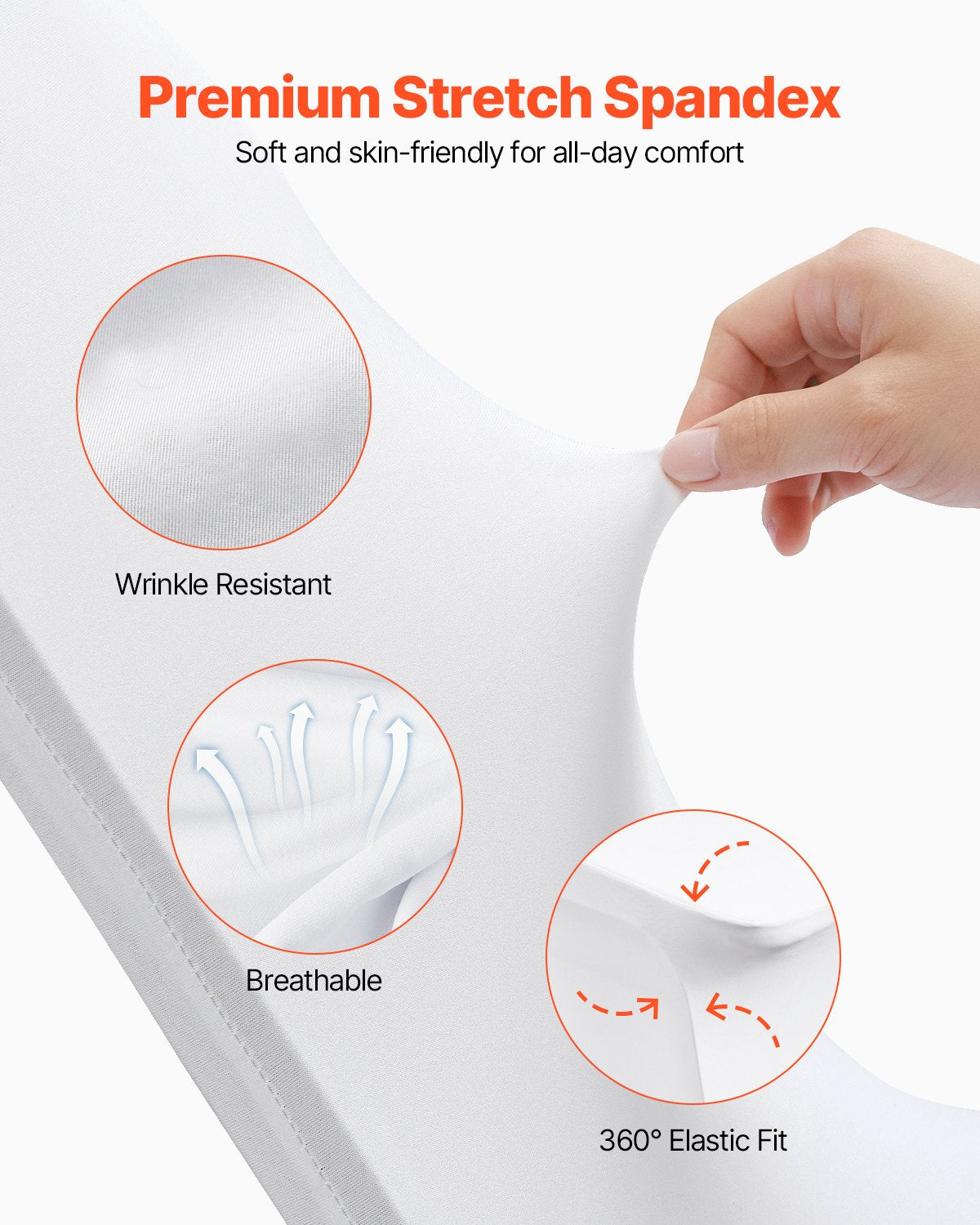 Stretch Spandex Folding Chair Covers, Universal Fitted Chair Cover, Removable Washable Protective Slipcovers, for Wedding, Holiday, Banquet, Party, Celebration, Dining (100PCS White)