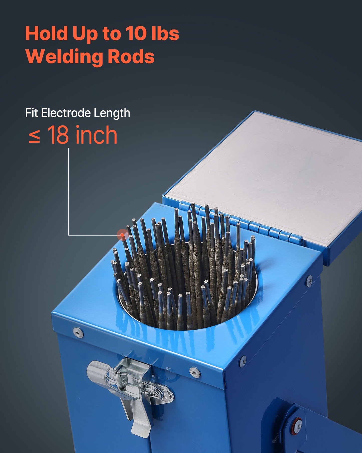 Portable Welding Rod Oven, 10LBS Capacity Electrodes Drying Oven 230W 120V, 300℉ Fast Heating Welding Rods Dryer for 18-inch Stick Electrodes - with Easy-to-Carry Handle & Safety Locking Latch