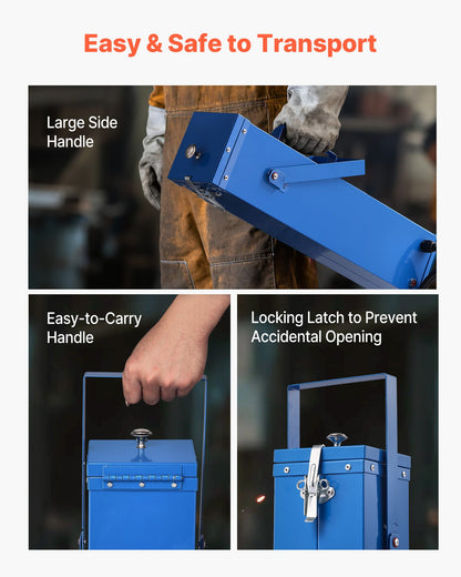 Portable Welding Rod Oven, 10LBS Capacity Electrodes Drying Oven 230W 120V, 300℉ Fast Heating Welding Rods Dryer for 18-inch Stick Electrodes - with Easy-to-Carry Handle & Safety Locking Latch