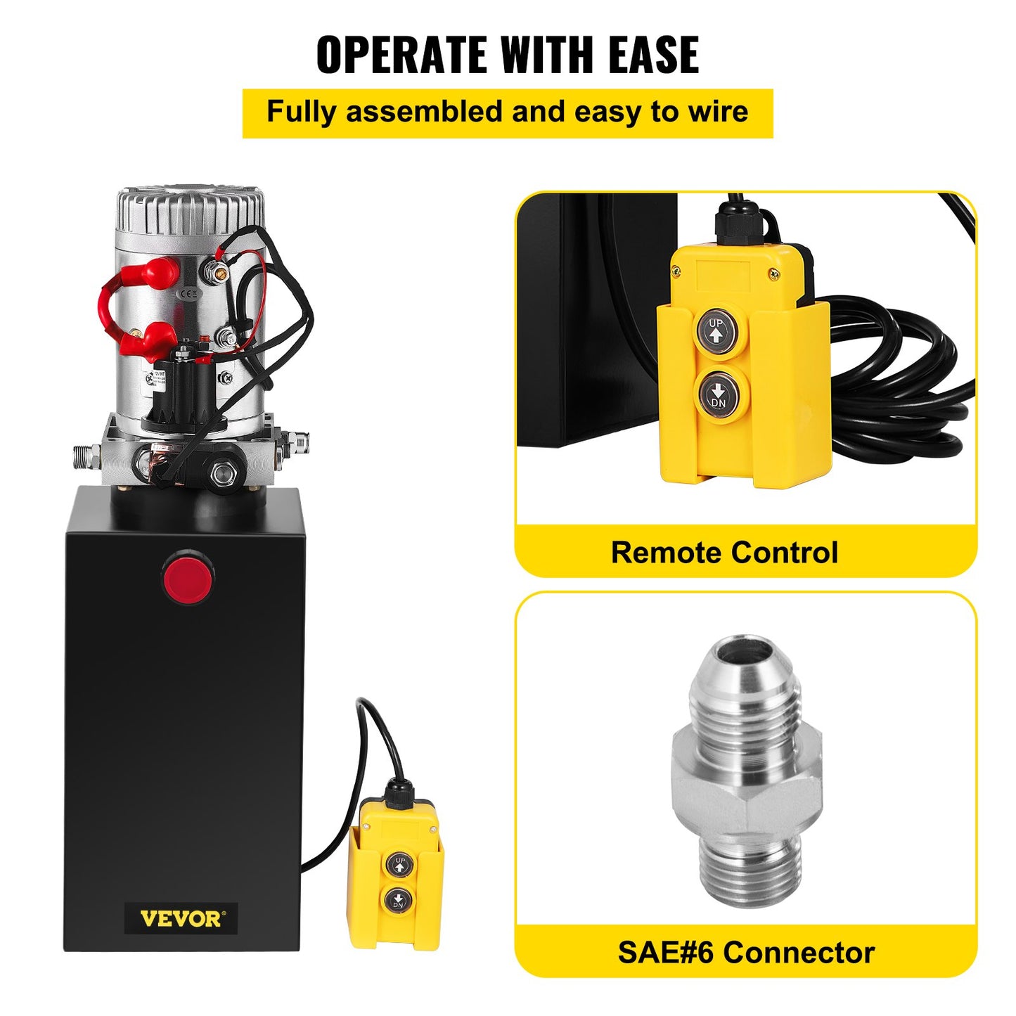 10 Quart Einfachwirkende Hydraulikpumpe Dump Trailer Relief Reparatur 12v