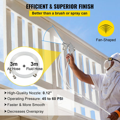 Kommerzieller Farbdruckbehälter, 2,5 Gallonen Druckbehälter, 10 l Druckfarbbehälter, Spritzpistole, 1,5 mm Düse, Farbspritzgerät für Lackierungen mit 10 l Fassungsvermögen