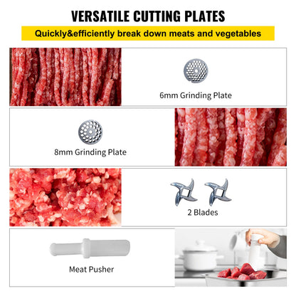 8500W Commercial Stainless Steel 450lbs Meat Grinder Cutting Blade Sheet Metal Sausage Stuffer