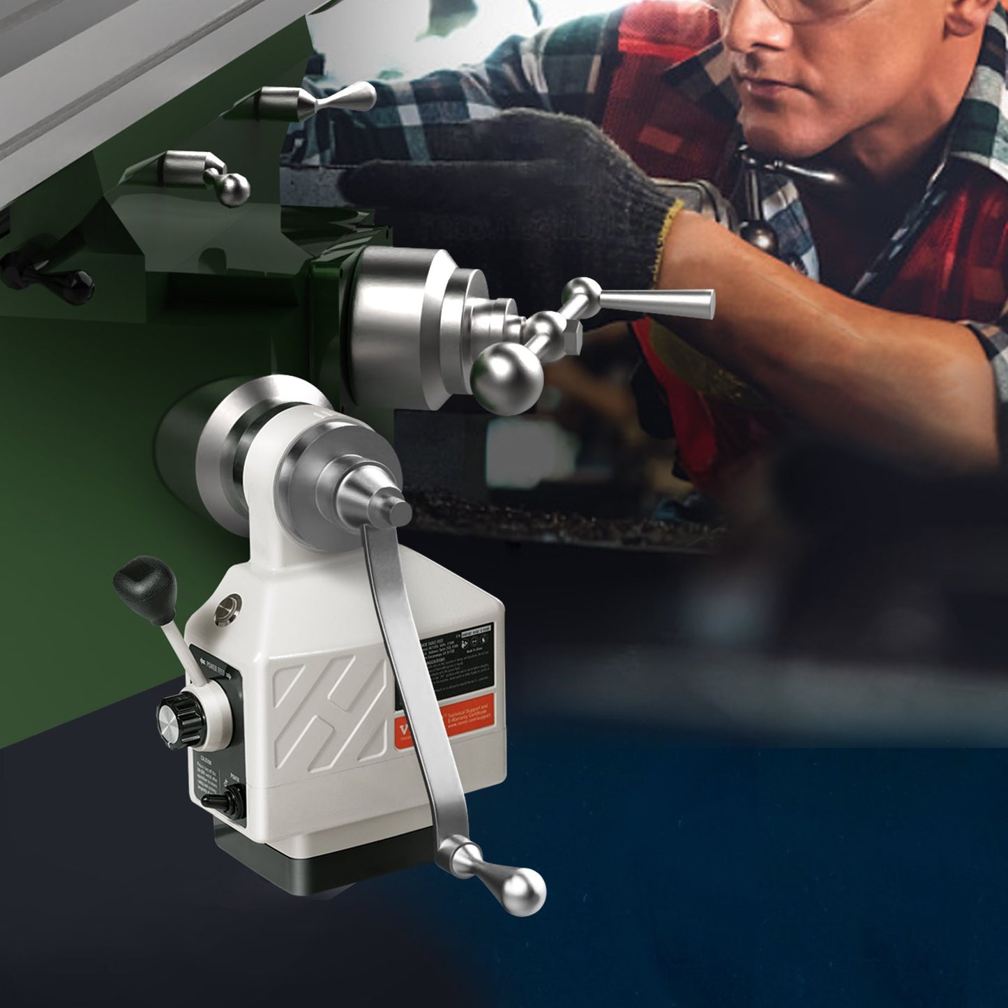 Z-Axis Power Feed for Milling Machine, 450 in-lb Torque, 0-200RPM Adjustable Rotate Speed 120V Power Table Feed Mill Feeder, for Bridgeport Some Knee Type Mills with a 5/8" End Shaft Diameter