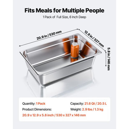 Fullstor Hotellpanna Ångbordspanna 15 cm djup Rostfritt Stål 1-pack |  EU