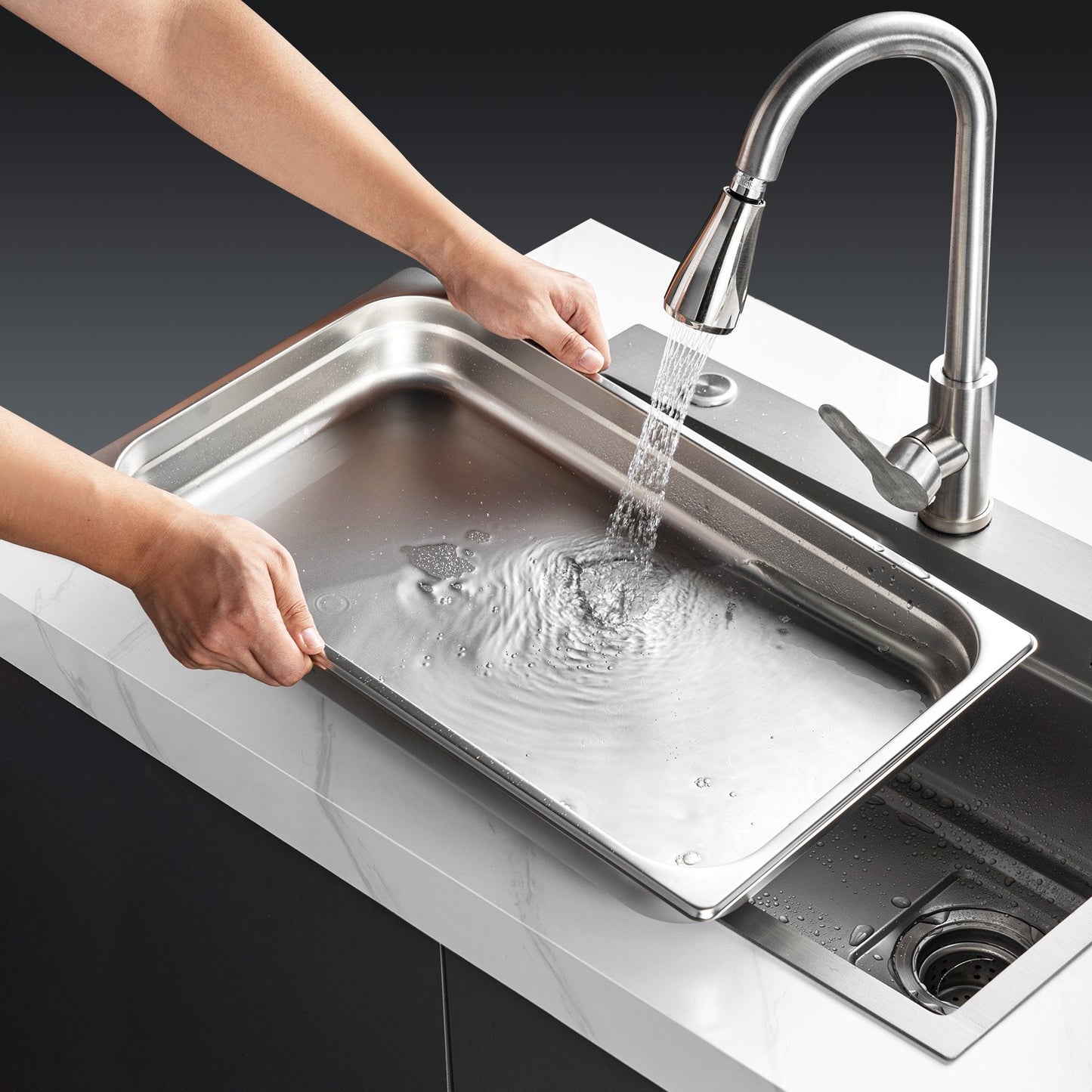 6 Pack Hotel Pans, Full Size Anti-Jam Steam Pan, 0.8mm Thick Stainless Steel Restaurant Steam Table Pan, 2.5-Inch Deep Commercial Table Pan, Catering Storage Food Pan, for Industrial & Scientifi