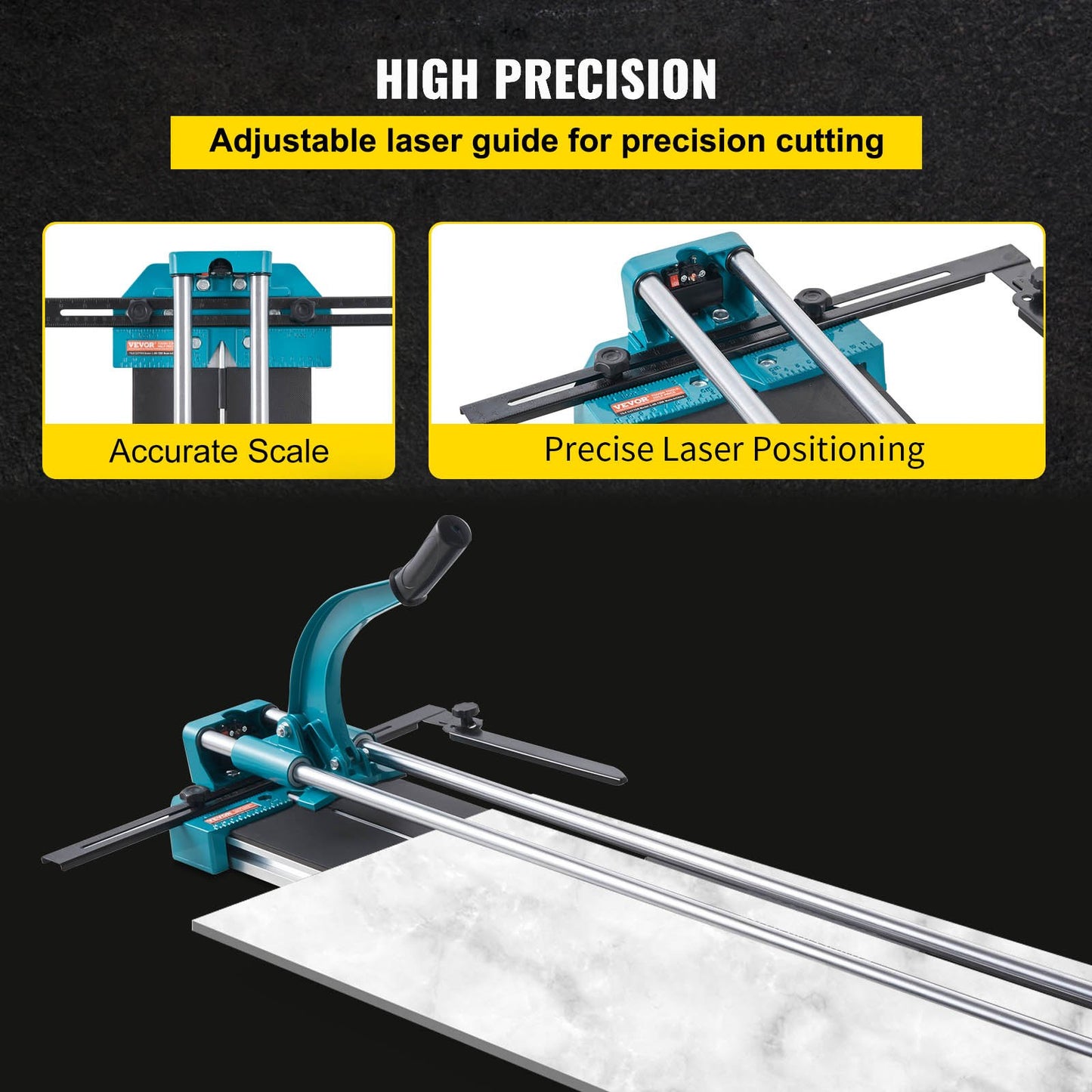 Manual Tile Cutter 48"/1200mm Cutting Machine w/ Laser Guide for Ceramic