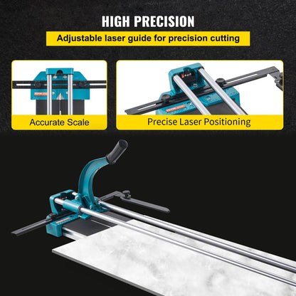 Manual Tile Cutter 48"/1200mm Cutting Machine w/ Laser Guide for Ceramic