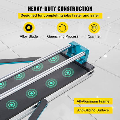 Manual Tile Cutter 48"/1200mm Cutting Machine w/ Laser Guide for Ceramic