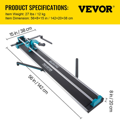 Manual Tile Cutter 48"/1200mm Cutting Machine w/ Laser Guide for Ceramic