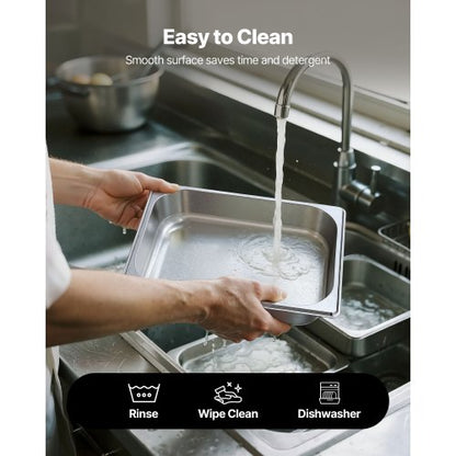 1/2 Hotel-Dampfgarer, 2,5 Zoll tief, Edelstahl, 4er-Pack | EU