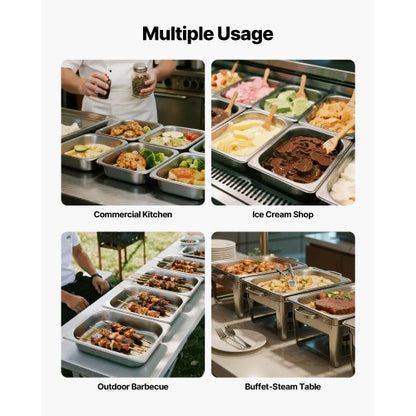 1/2 Hotel-Dampfgarer, 2,5 Zoll tief, Edelstahl, 4er-Pack | EU