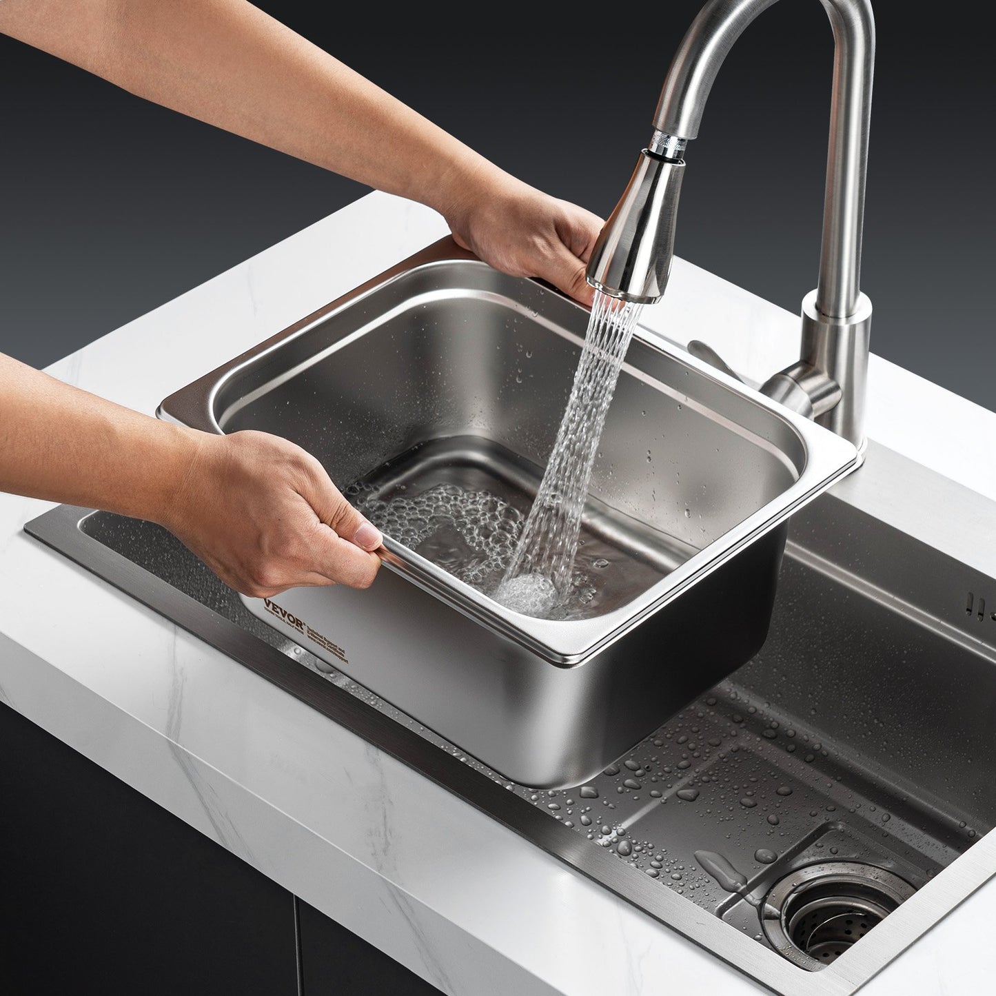 8 Pack Hotel Pans, 1/2 Size Anti-Jam Steam Pan with Lid, 0.8mm Thick Stainless Steel Steam Table Pan, 4-Inch Deep Commercial Table Pan, Catering Storage Food Pan, for Industrial & Scientific