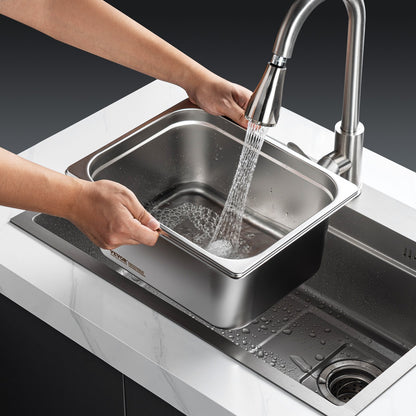 8 Pack Hotel Pans, 1/2 Size Anti-Jam Steam Pan with Lid, 0.8mm Thick Stainless Steel Steam Table Pan, 4-Inch Deep Commercial Table Pan, Catering Storage Food Pan, for Industrial & Scientific