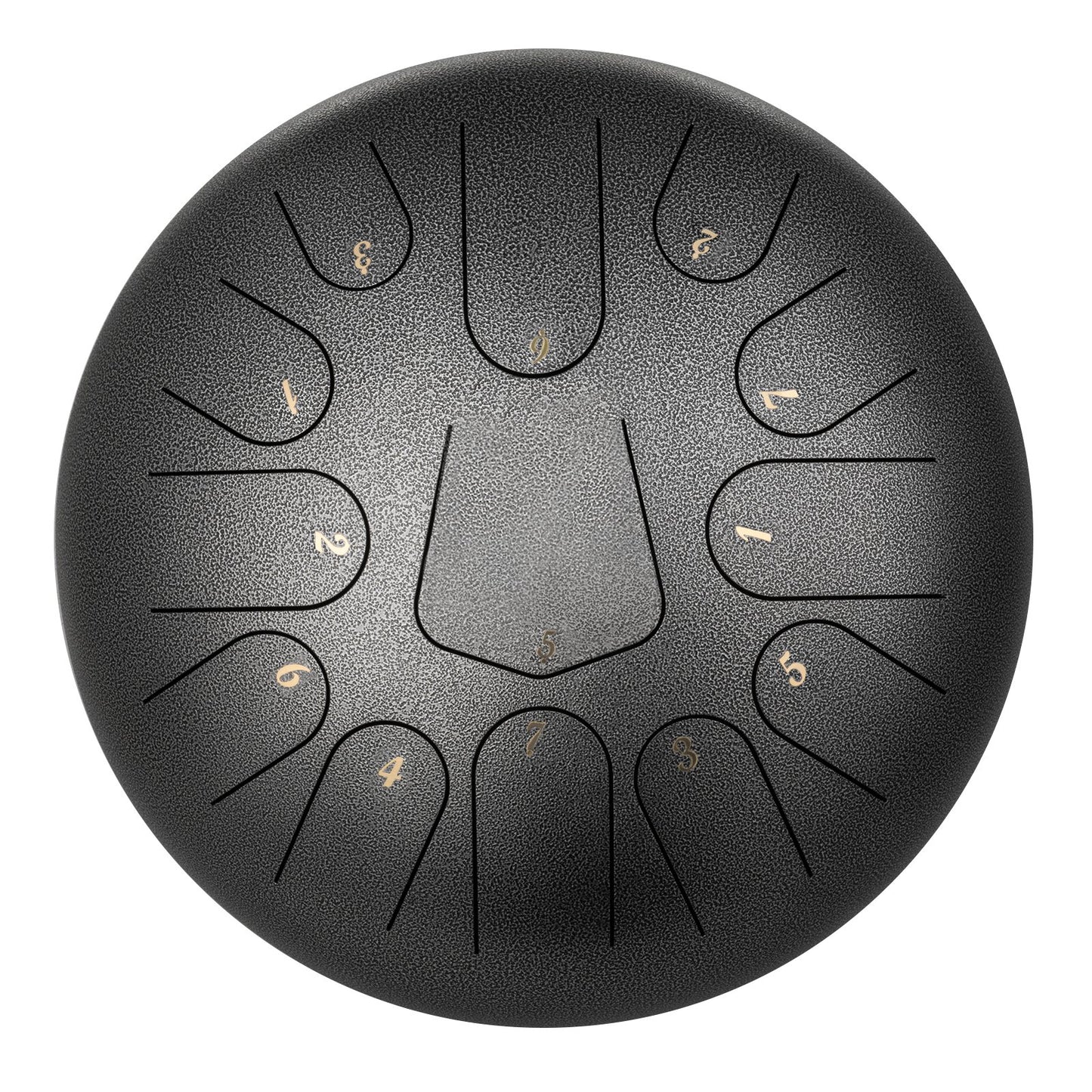 Steel Drum 13 Töne Schlaginstrument 12 Zoll Snare Drum, Steel Snare Drum, Steel Drums Instrument mit Tasche, Buch, Schlägeln, Schlägelhalterung, Hängendes Pan Drum Instrument, Gun Color