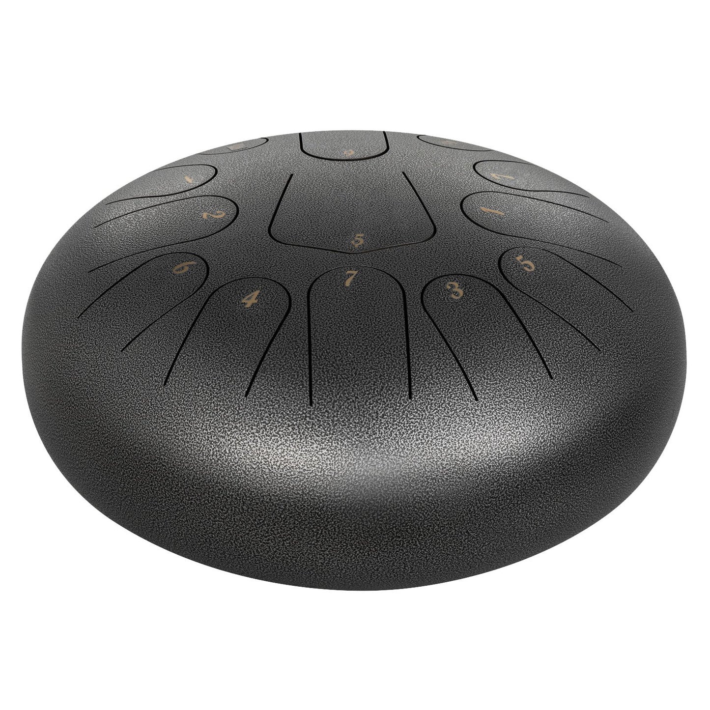 Steel Drum 13 Töne Schlaginstrument 12 Zoll Snare Drum, Steel Snare Drum, Steel Drums Instrument mit Tasche, Buch, Schlägeln, Schlägelhalterung, Hängendes Pan Drum Instrument, Gun Color