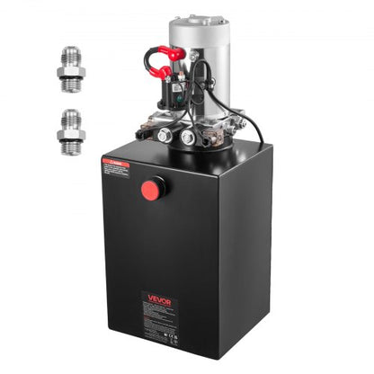 20 Quart Hydraulic Power Unit, Double Acting Dump Trailer Pump, 3200 PSI Max Relief Pressure & 0.91 GPM Flow Rate, DC 12V Hydraulic Pump with Metal Reservoir for Dump Trailer Car Lifting