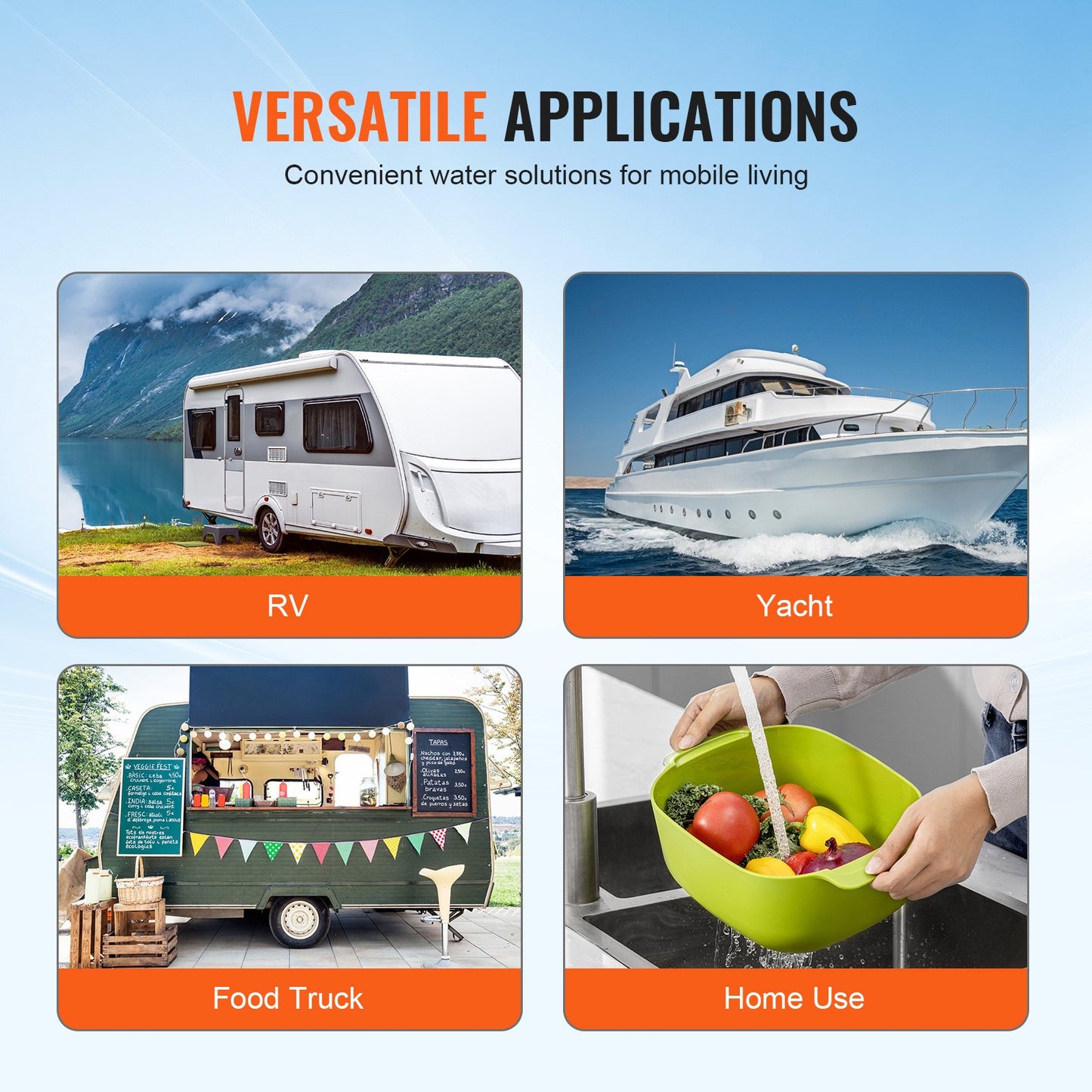 12V membranpump 3GPM 11,36 L/min 3-kammar vattenpump tryckbrytare