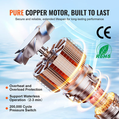 12V membranpump 5GPM 18,93 L/min 5-kammar vattenpump tryckbrytare