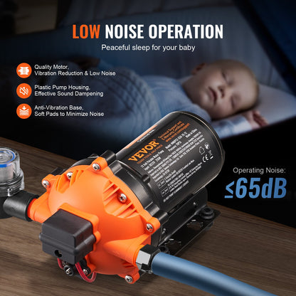 12V membranpump 5GPM 18,93 L/min 5-kammar vattenpump tryckbrytare