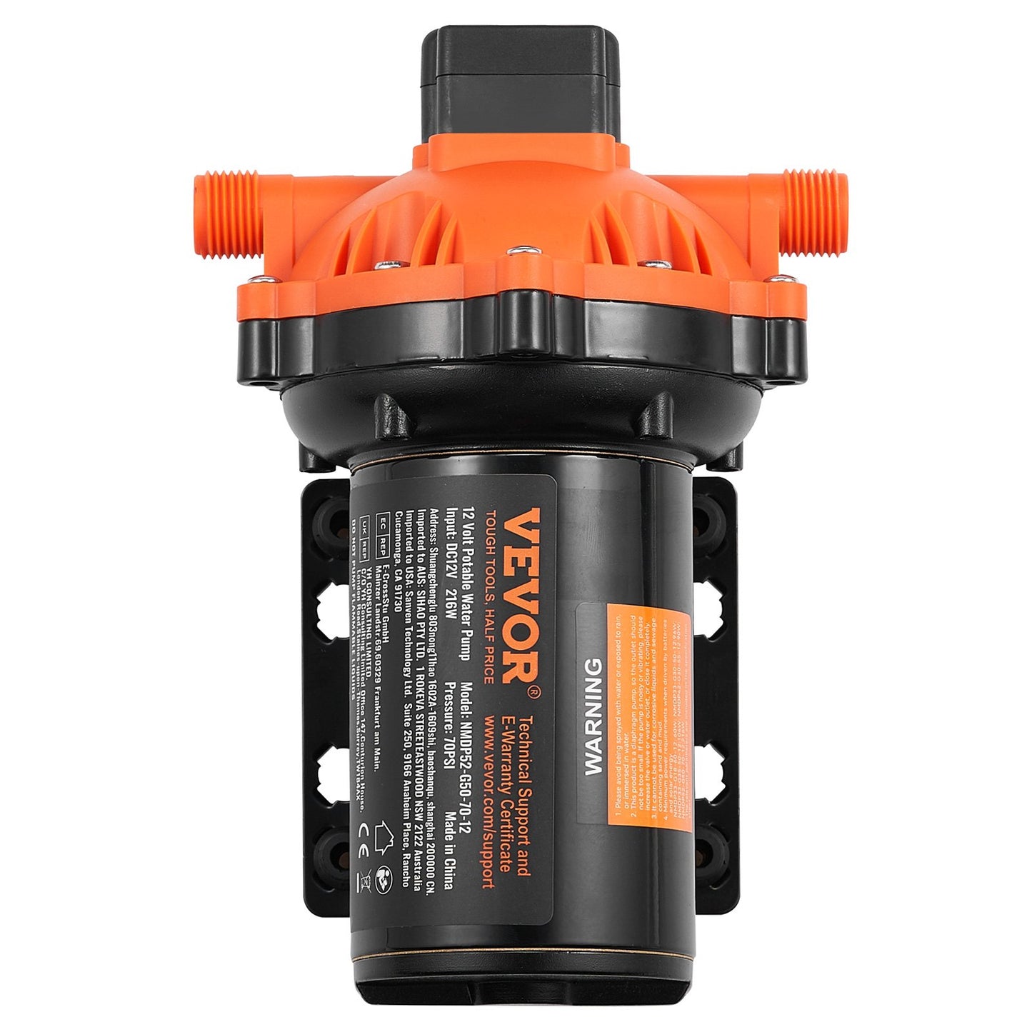 12V membranpump 5GPM 18,93 L/min 5-kammar vattenpump tryckbrytare