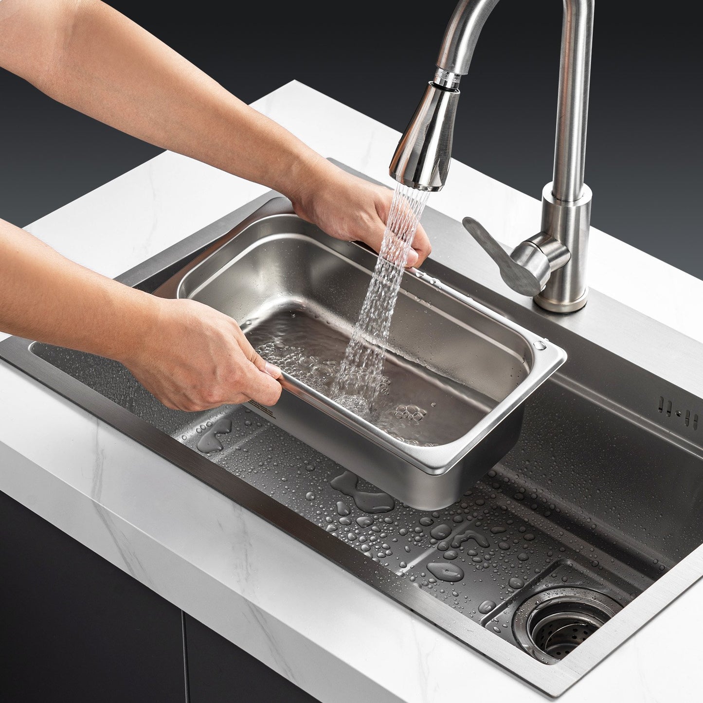 8 Pack Hotel Pans, 1/3 Size Anti-Jam Steam Pan with Lid, 0.8mm Thick Stainless Steel Steam Table Pan, 6-Inch Deep Commercial Table Pan, Catering Storage Food Pan, for Industrial & Scientific