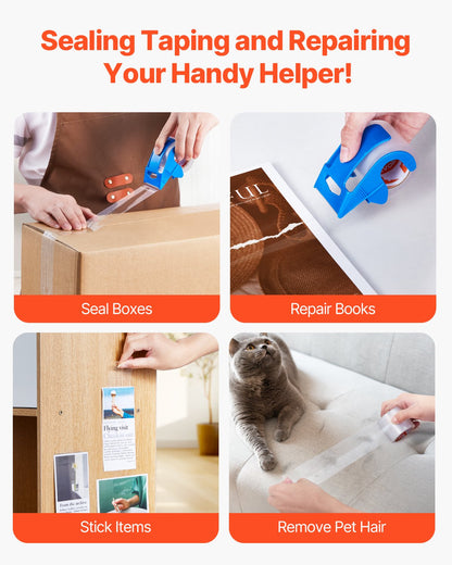 Packtejp 6 rullar 25 yards klar frakttejp med dispenser 2,7 mil