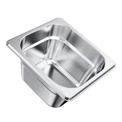 6 Pack Stainless Steam Hotel Pans, 1/6 Size Table Steam Pan, 4 Inch Deep, Anti Jam Restaurant Supplies Reusable Rustproof Catering Storage for Home, Party, Restaurant, Hotel, Buffet