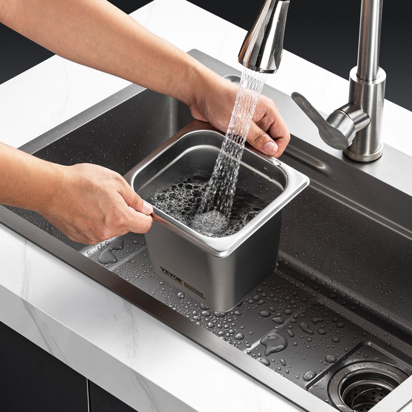 6 Pack Hotel Pans, 1/6 Size Anti-Jam Steam Pan, 0.8mm Thick Stainless Steel Restaurant Steam Table Pan, 6-Inch Deep Commercial Table Pan, Catering Storage Food Pan, for Industrial & Scientific