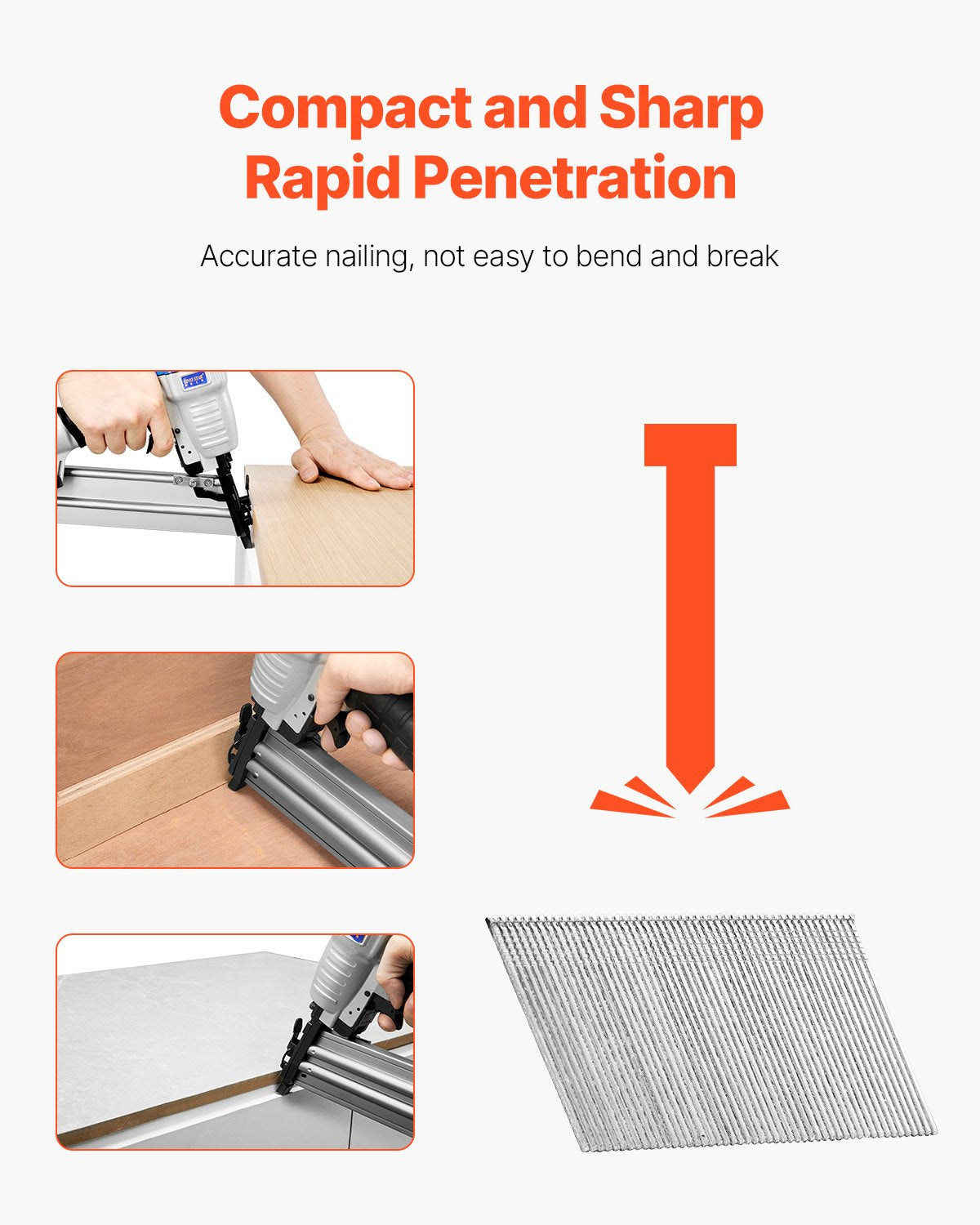 16 Gauge Finish Nails, 2 in Angled Finishing Nails, 2000-Count Galvanized Finishing Nail, 20-Degree Heavy-Duty Brad Nail with Galvanized Anti-Rust Process, for 16GA 20° Angled Finish Nailers