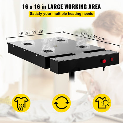 Silkscreen Flash Tork 16x16 tum Flash Tork Silkscreen T-shirt härdningsutrustning med elektrisk kontrollbox